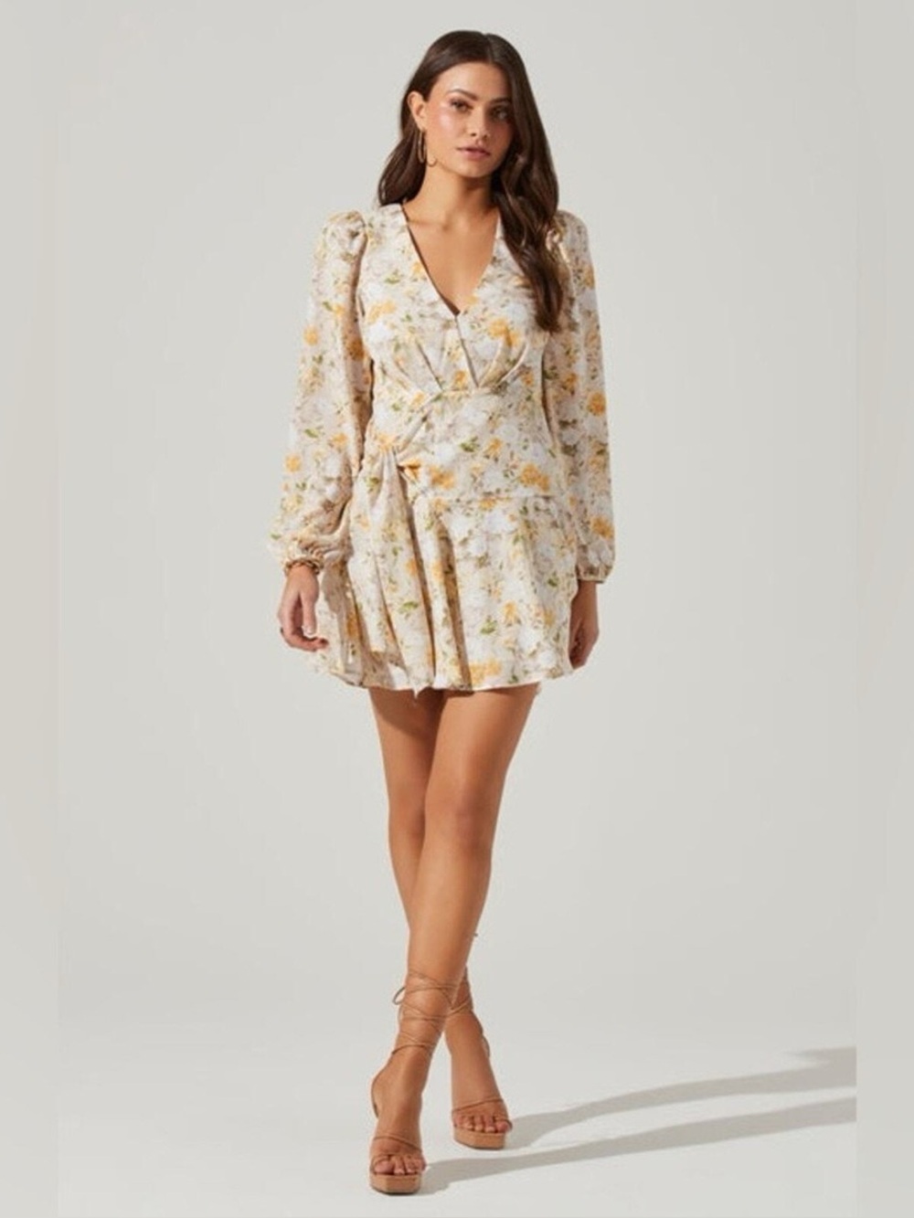ASTR The Label Floral Wrap Mini Dress Medium- Cottagecore Boho